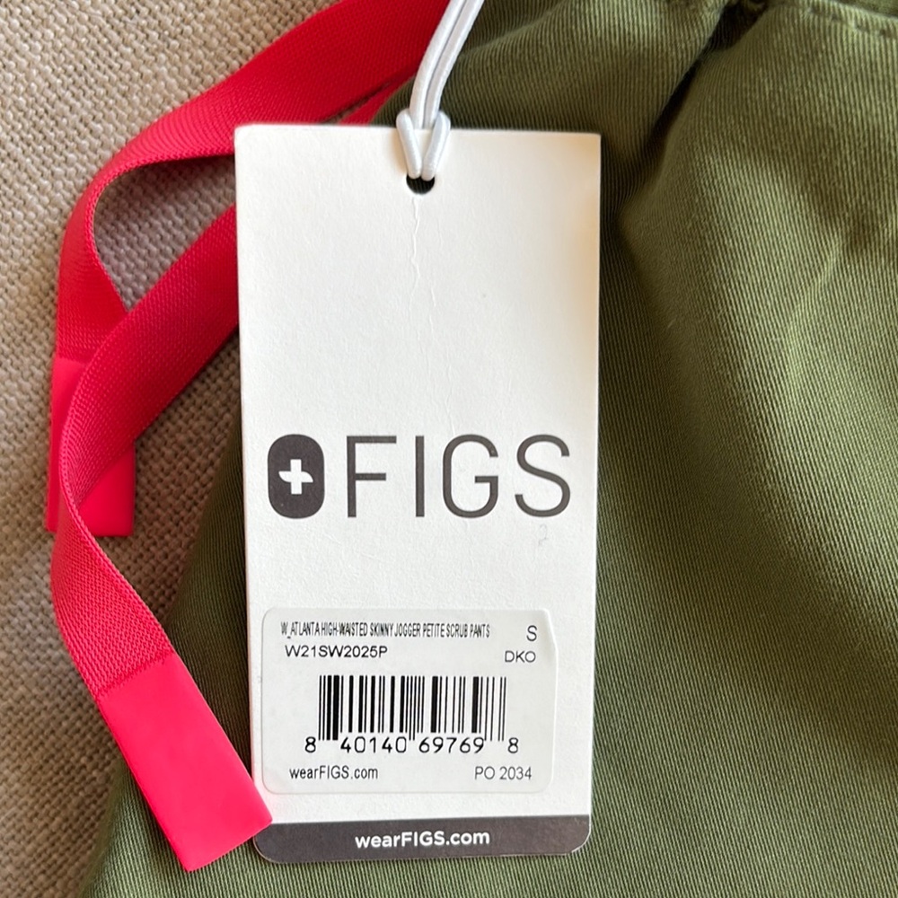 FIGS Olive Green High-Waisted Jogger Pants